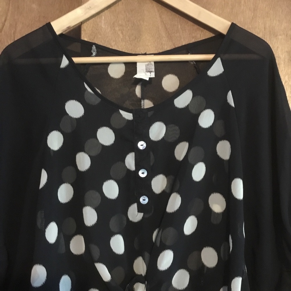 Black/White Sheer Blouse